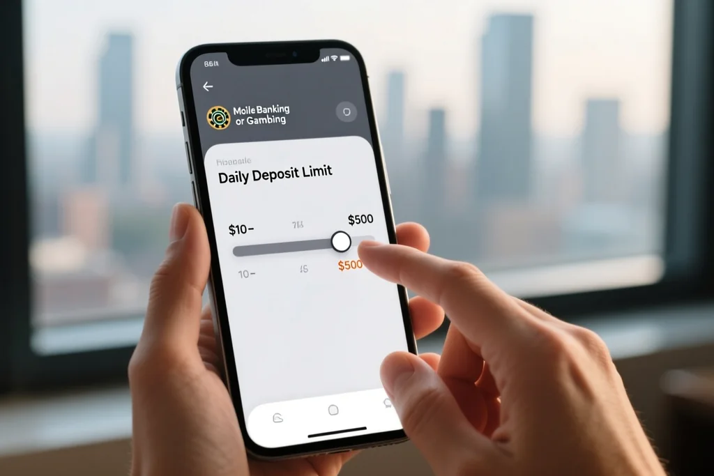 Phone screen showing a responsible gambling settings page