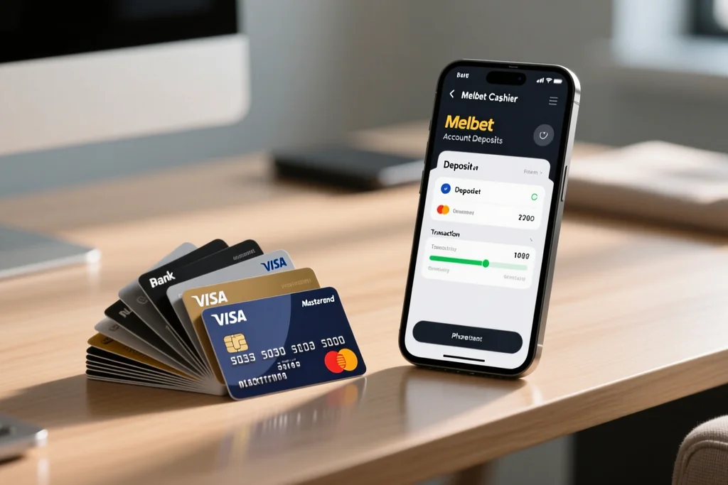 Phone showing a deposit screen with an amount field and a card icon