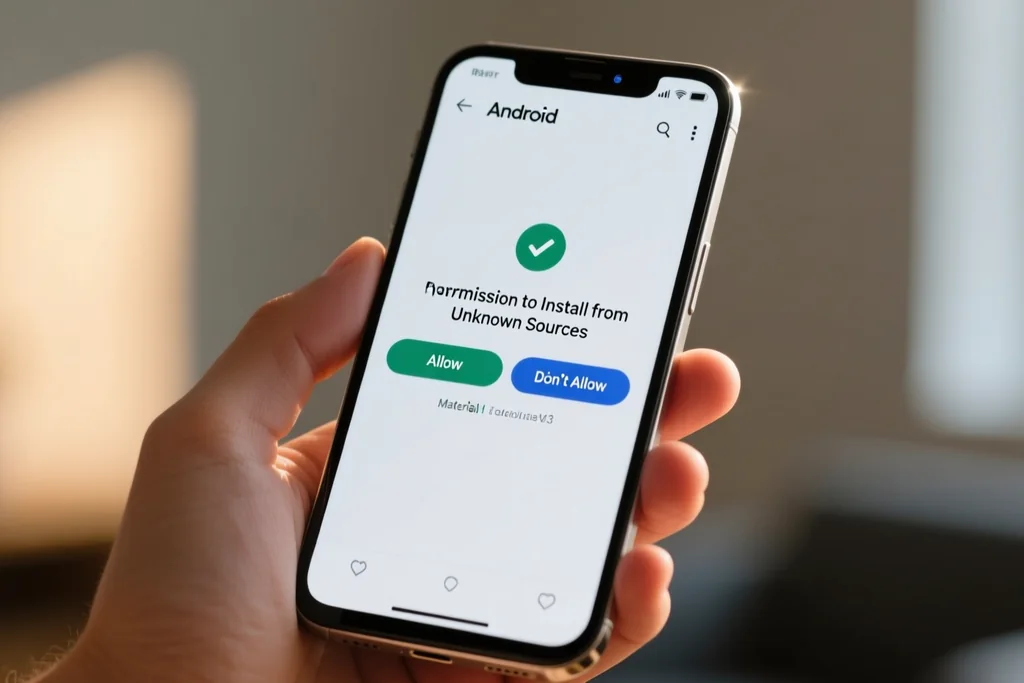 Android settings screen showing an installation permission toggle